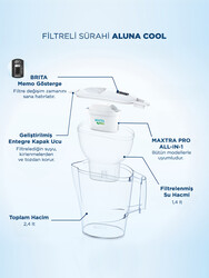 BRITA Aluna Cool 2 Filtreli Su Arıtma Sürahisi – Beyaz (2,4 L) - Thumbnail