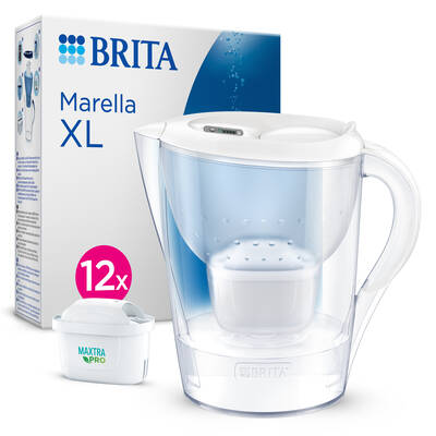 BRITA Marella XL 12 Filtreli Su Arıtma Sürahisi – Beyaz (3,5 L)