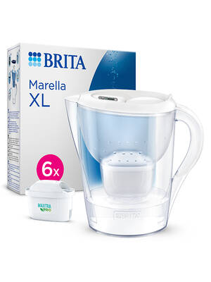 BRITA Marella XL 6 Filtreli Su Arıtma Sürahisi – Beyaz (3,5 L)