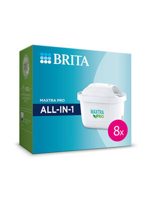 BRITA MAXTRA PRO ALL-IN-1 Yedek Su Arıtma Filtresi, 8'li