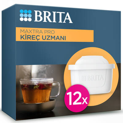 BRITA MAXTRA PRO Kireç Uzmanı Yedek Su Arıtma Filtresi, 12'li
