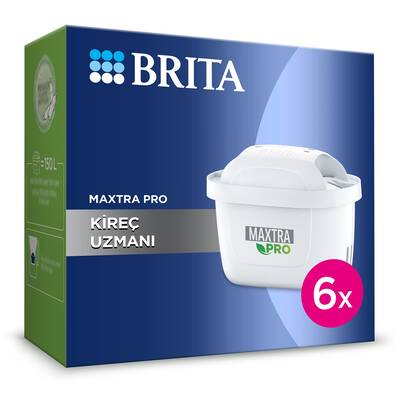 BRITA MAXTRA PRO Kireç Uzmanı Yedek Su Arıtma Filtresi, 6'lı