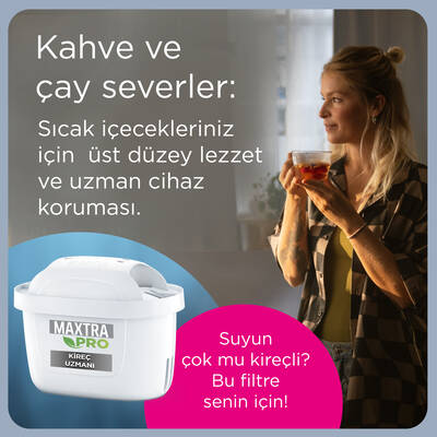 BRITA MAXTRA PRO Kireç Uzmanı Yedek Su Arıtma Filtresi, 6'lı