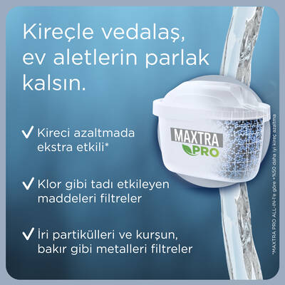 BRITA MAXTRA PRO Kireç Uzmanı Yedek Su Arıtma Filtresi, 6'lı