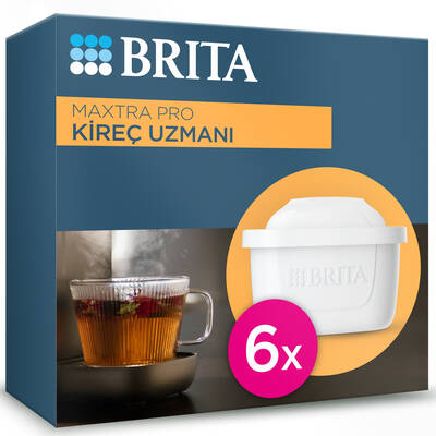 BRITA MAXTRA PRO Kireç Uzmanı Yedek Su Arıtma Filtresi, 6'lı