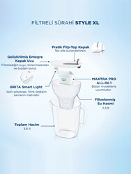 BRITA Style XL 3 Filtreli Su Arıtma Sürahisi – Gri (3,5 L) - Thumbnail