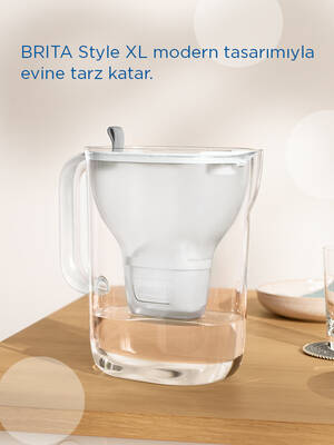 BRITA Style XL 3 Filtreli Su Arıtma Sürahisi – Gri (3,5 L)